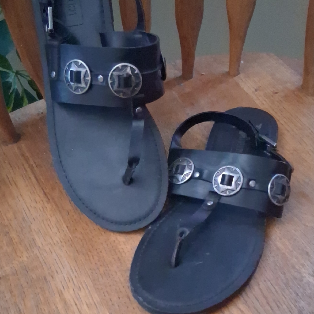 Forever 21 Black Sandals with Silver Accents